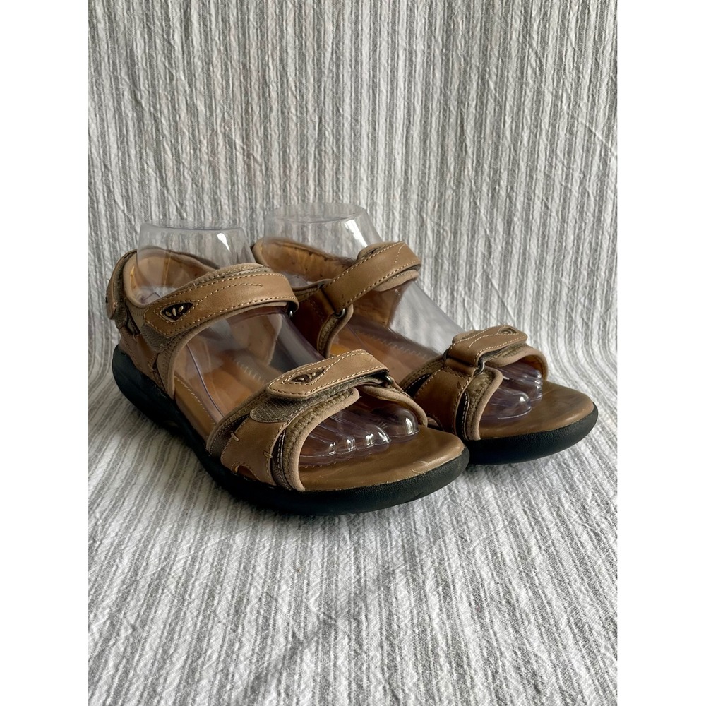 Clarks Artisan Unstructured Tan Leather Walking Sandals Womens 8 261076483080